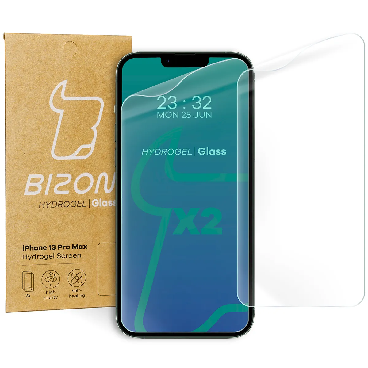 Folia hydrożelowa Bizon na ekran Hydrogel Front Duo do iPhone 13 Pro Max 2 sztuki