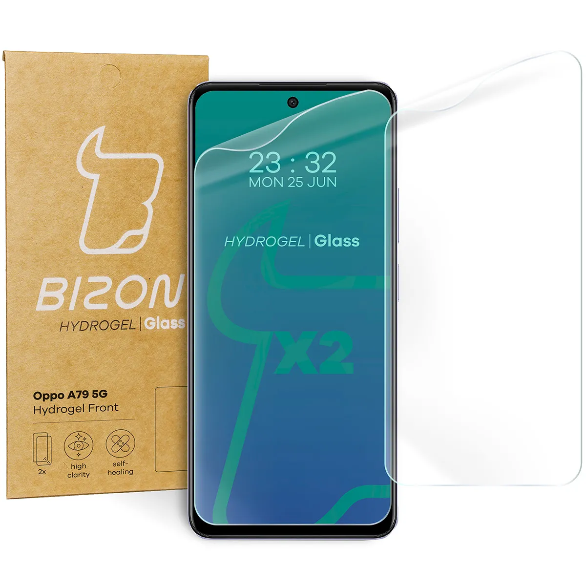 Folia hydrożelowa Bizon na ekran Hydrogel Front Duo do Oppo A79 5G 2 sztuki