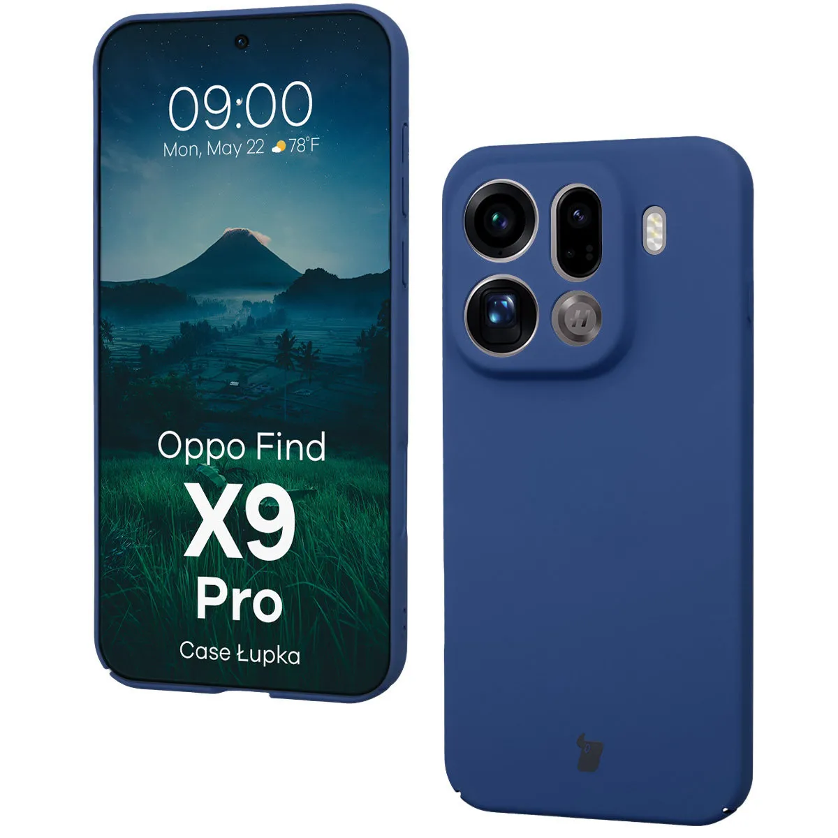 Etui Bizon Łupka do Oppo Find X9 Pro Niebieski