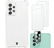 Bizon elastyczne etui + 2x szkło hartowane + szkło na aparat Clear Pack do Samsung Galaxy A53 5G