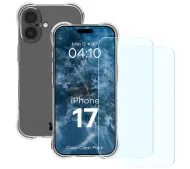 Bizon elastyczne etui + 2x szkło hartowane Clear Pack do iPhone 17