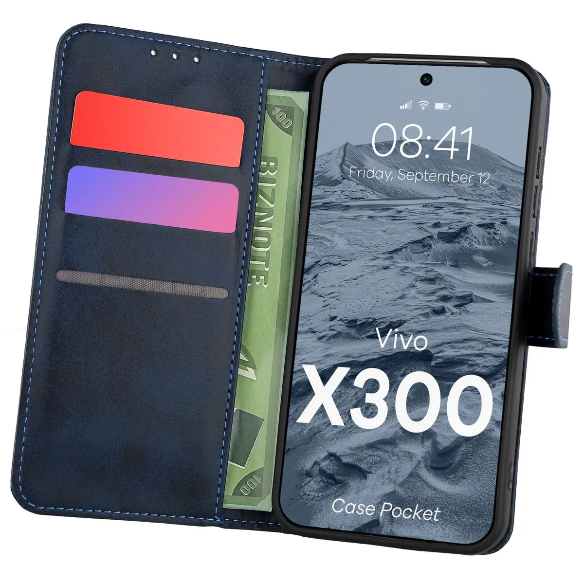 Etui Bizon Pocket do Vivo X300 Granatowy