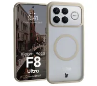 Bizon MatteO do Xiaomi POCO F8 Ultra Półprzezroczyste z beżową ramką