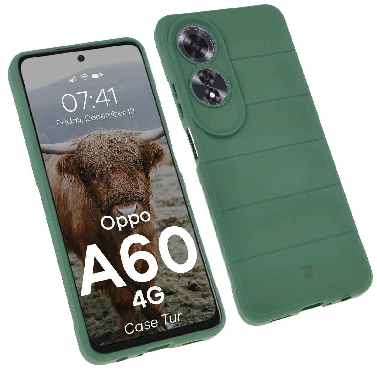 Etui Bizon Tur do Oppo A60 4G Ciemnozielony