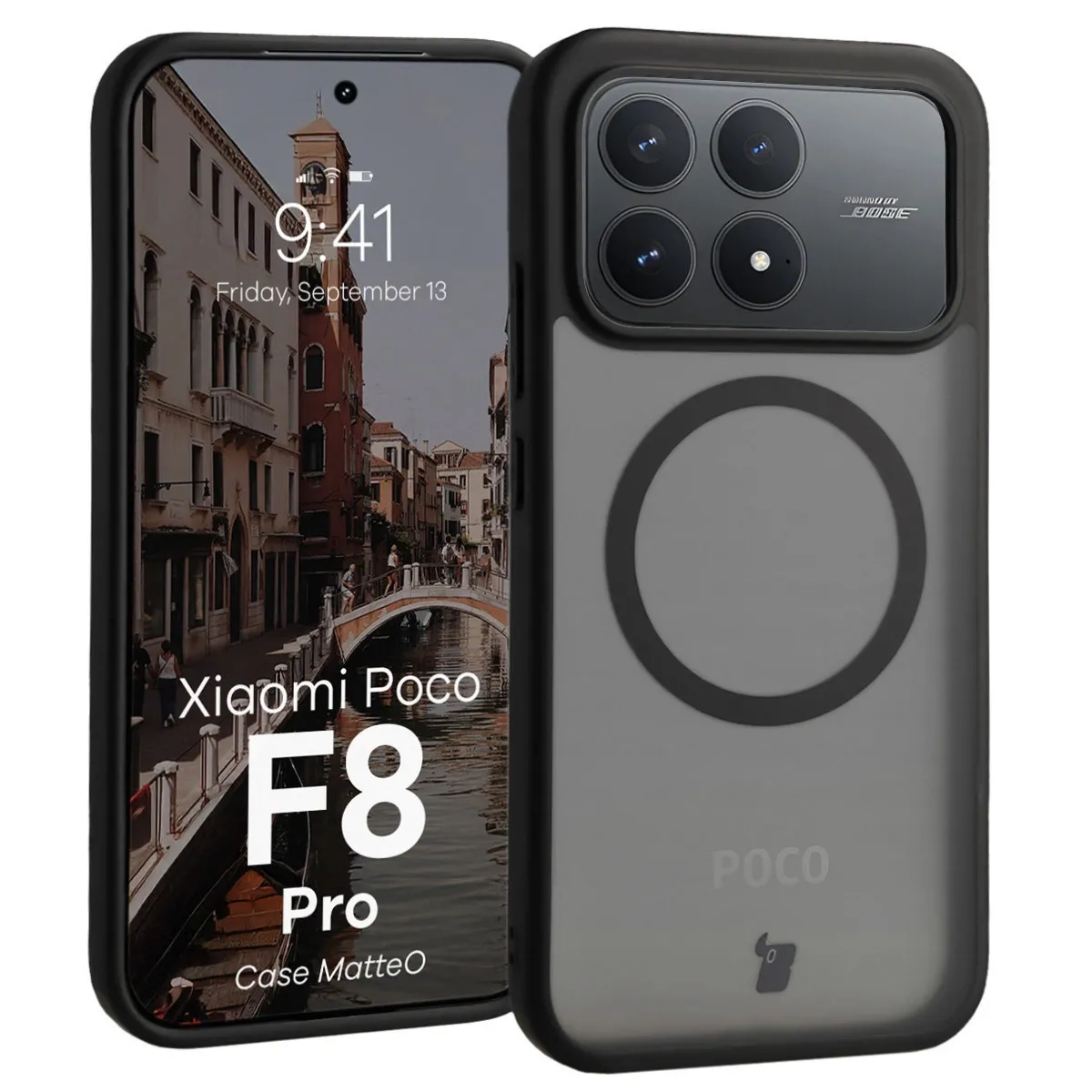 Etui Bizon MatteO do Xiaomi POCO F8 Pro Przydymiony-czarny