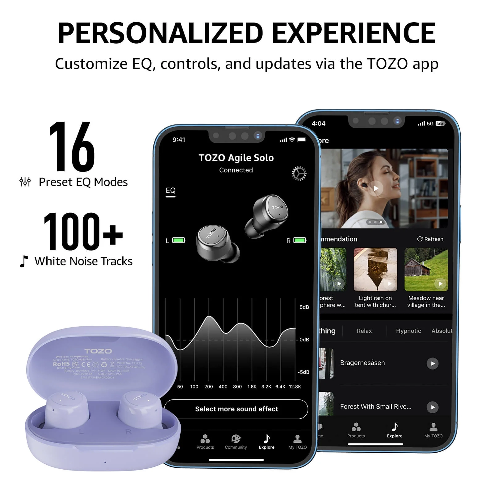 фото Наушники TWS Tozo Agile Solo Purple 3