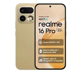 Smartfon realme 16 Pro 5G 8/256GB 6,78" 144Hz 200Mpix Złoty