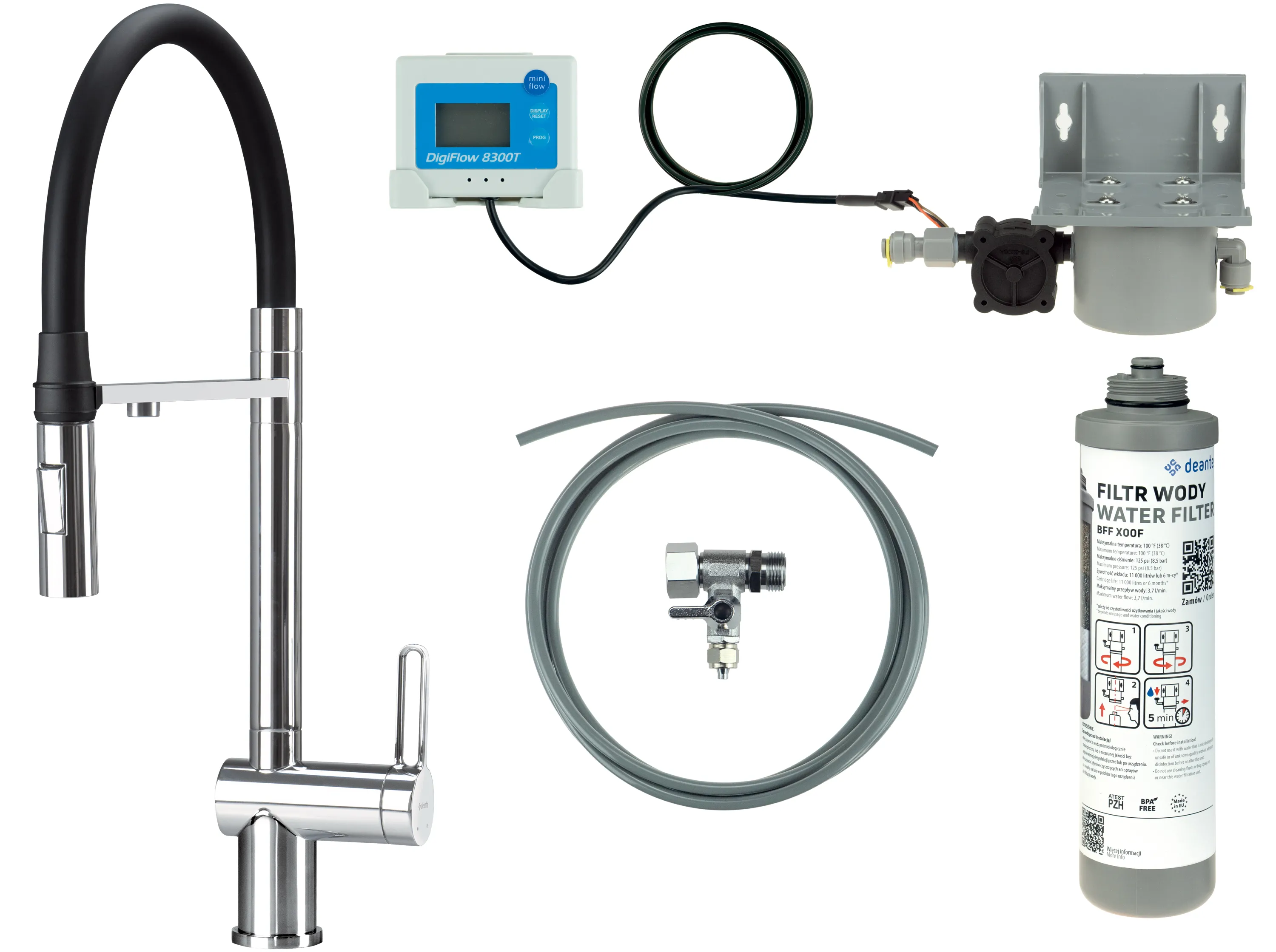 Bateria Deante Magnetic BRMF075M Chrom Stal szlachetna