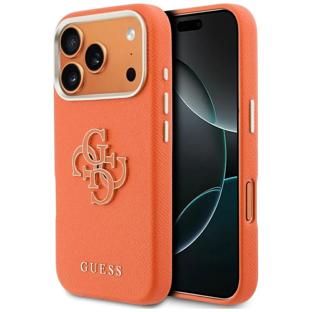 Etui Guess FW Resin Logo do iPhone 17 Pro Max Pomarańczowy