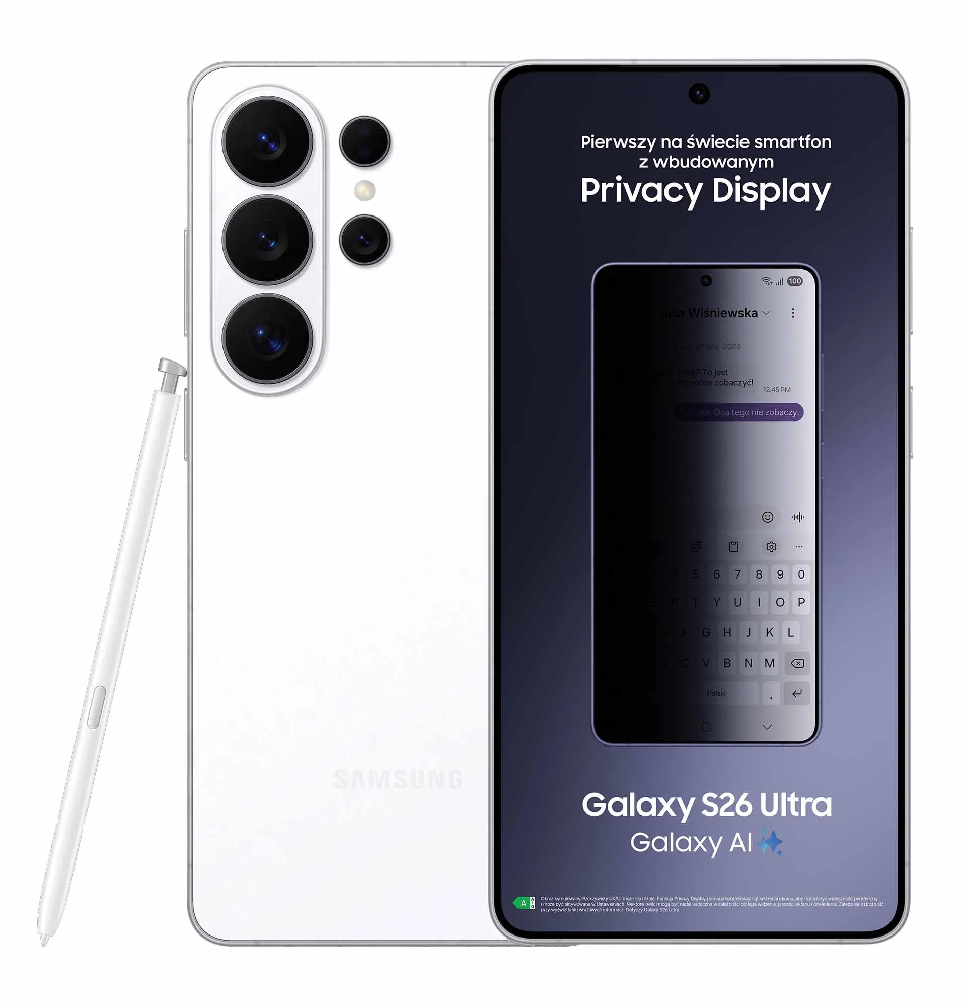 Samsung Galaxy S26 Ultra 12/256GB 6,9" 120Hz 200Mpix Biały