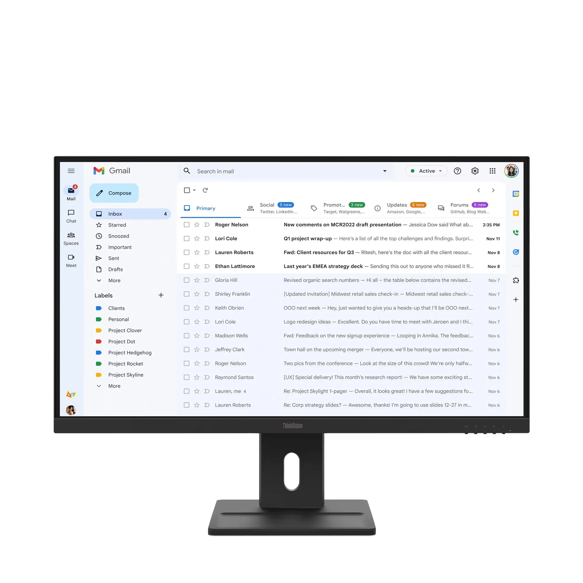 Monitor Lenovo ThinkVision E27-40 (64BCMAT4EU) 27" Full HD IPS 100Hz 4ms
