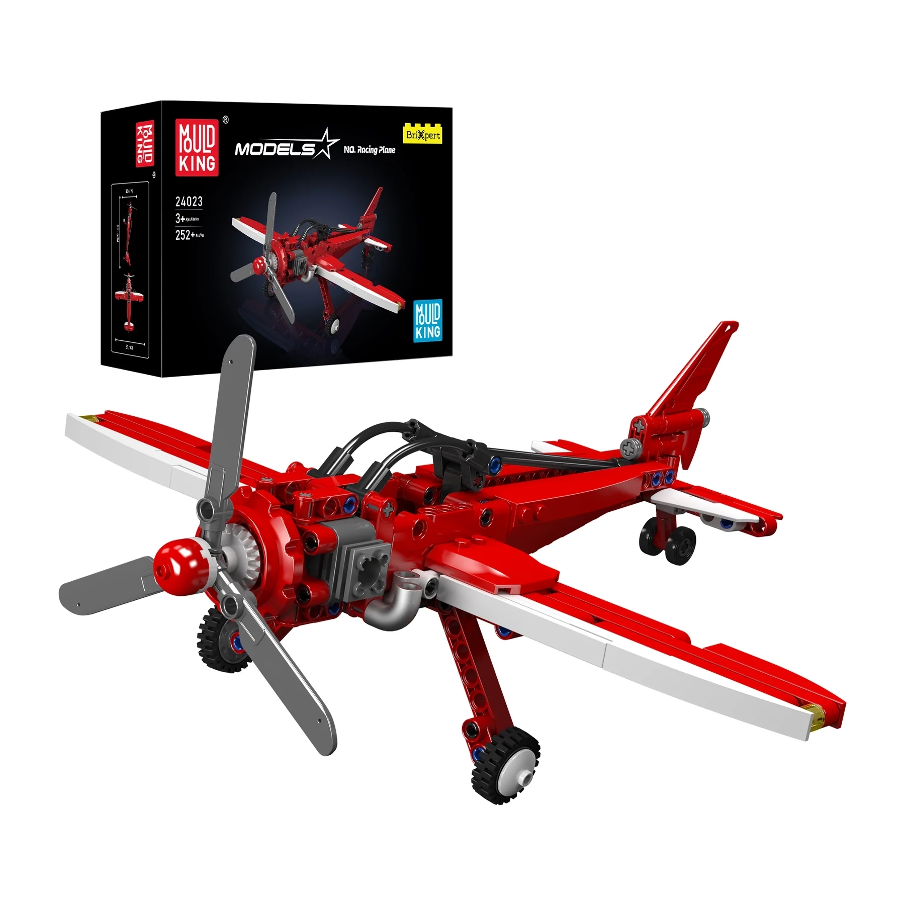 Model do składania Mould King 24023  Racing Plane Zestaw klocków z 252 elementów
