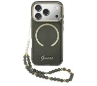 Guess IML Glitters Script Strap MagSafe do iPhone 17 Pro Czarny