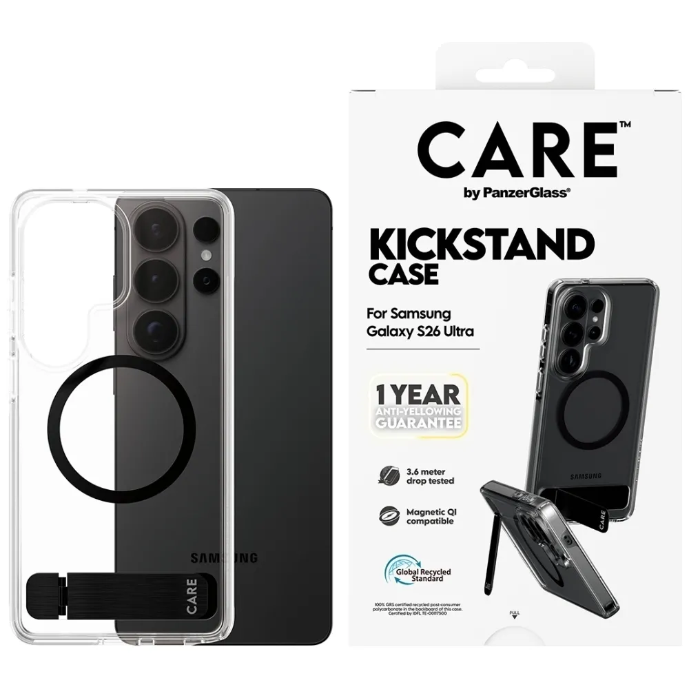 Etui PanzerGlass Kickstand Qi do Galaxy S26 Ultra Przezroczysty