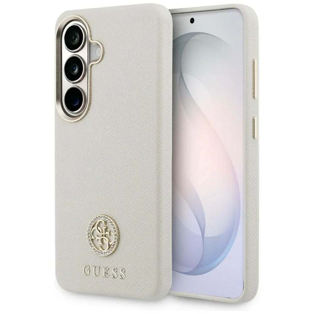 Etui Guess Rhinestone Round Logo MagSafe do Galaxy S26 Beżowy