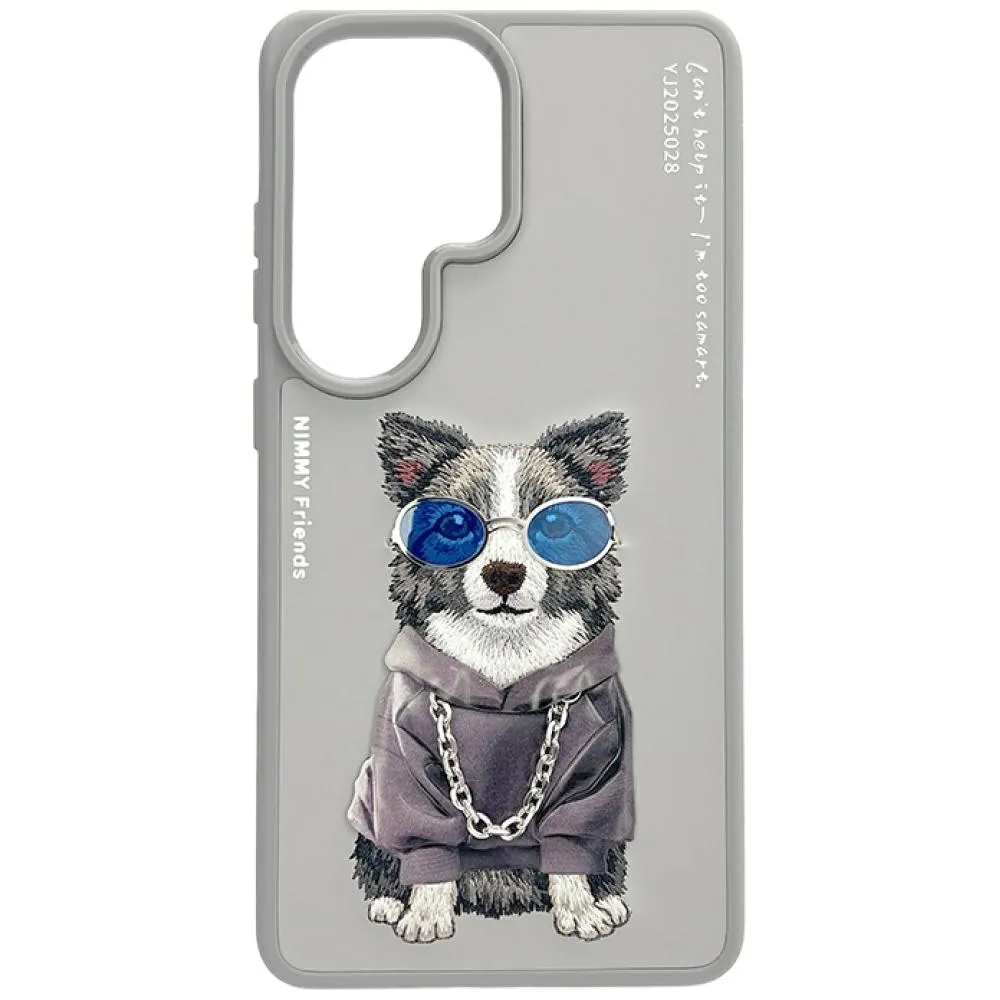 Etui Nimmy Glasses Cool Dog do Galaxy S26 Ultra Szary
