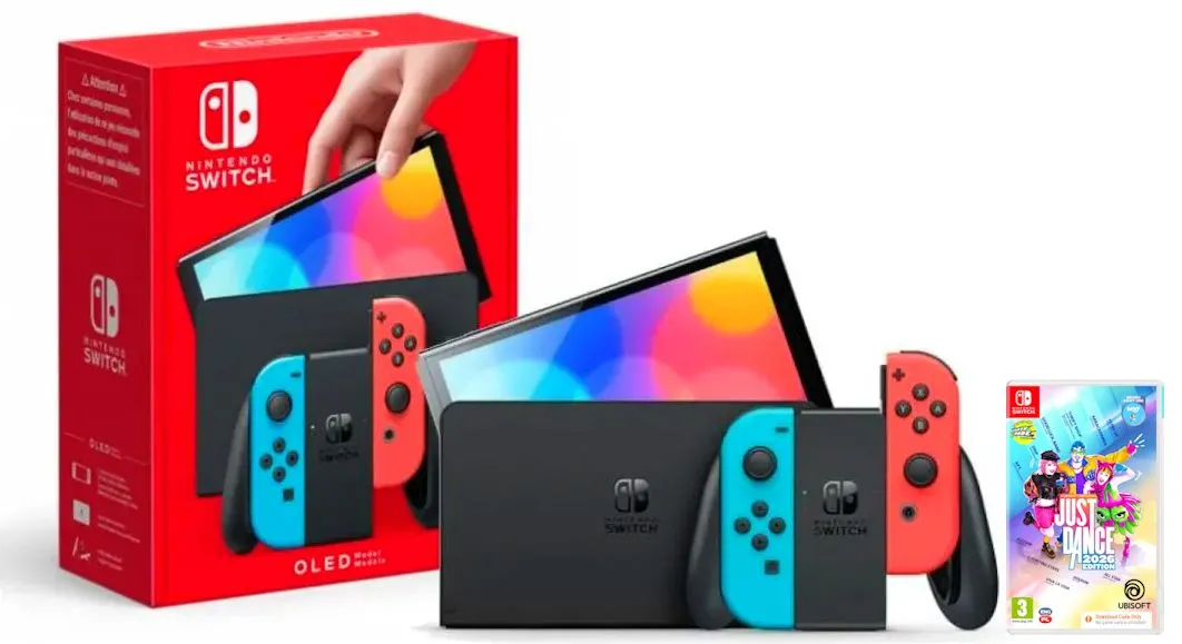 Konsola Nintendo Switch OLED Czerwono-niebieski + Just Dance 2026