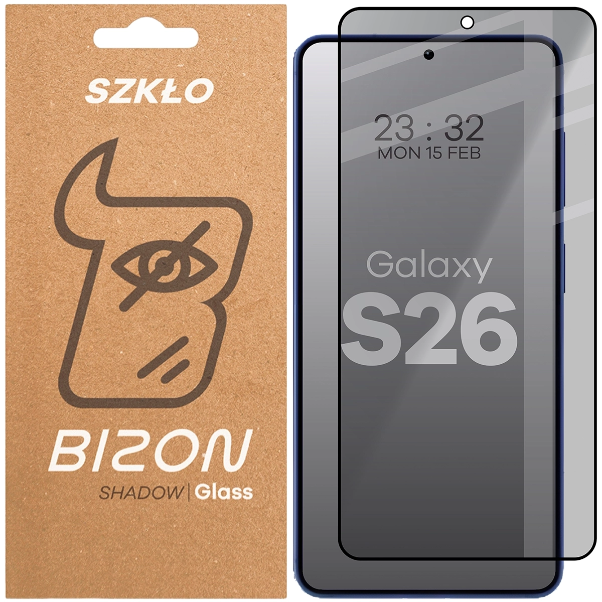 Szkło hartowane Bizon prywatyzujące z ramką Glass Edge Shadow do Galaxy S26
