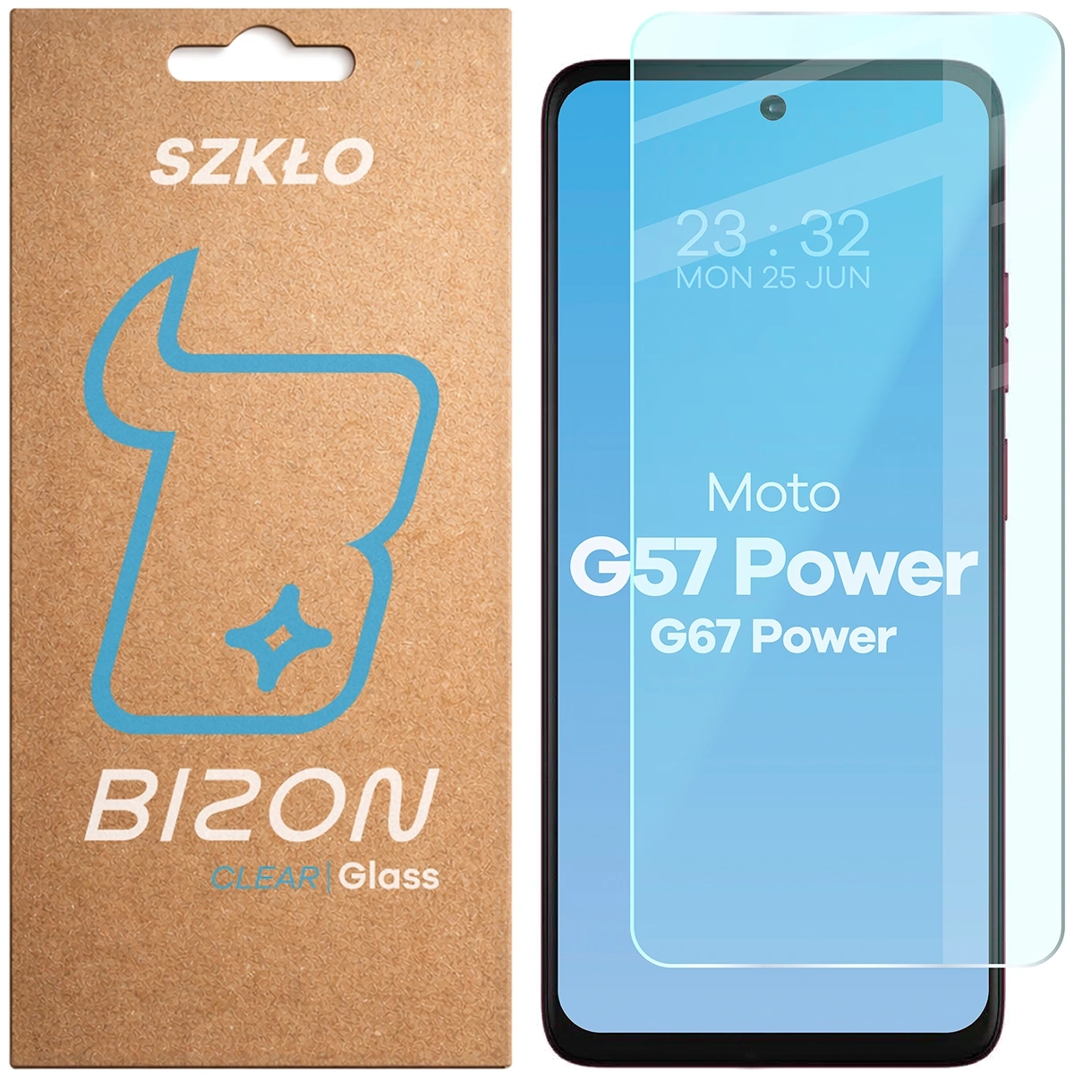 Szkło hartowane Bizon na ekran Glass Clear 2 do Motorola Moto G57 Power / G67 Power