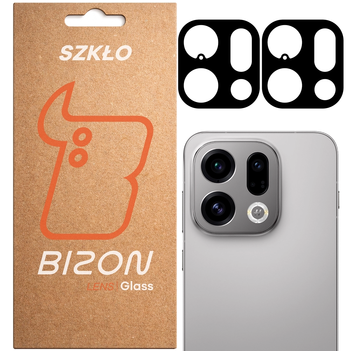 Szkło ochronne Bizon na aparat Bizon Glass Silk Lens do Oppo Find X9 , 2 sztuki