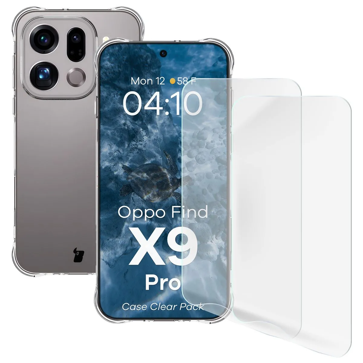 Folia ochronna Bizon Case Clear Pack do Oppo Find X9 Pro Przezroczysty
