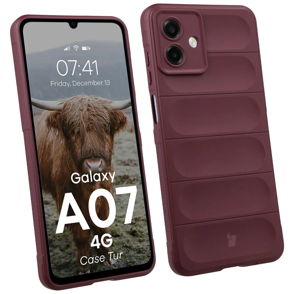 Etui Bizon Tur do Galaxy A07 4G Ciemnofioletowy