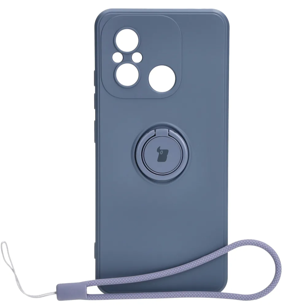 Etui Bizon Silicone Ring Sq do Xiaomi Redmi 12C Szary