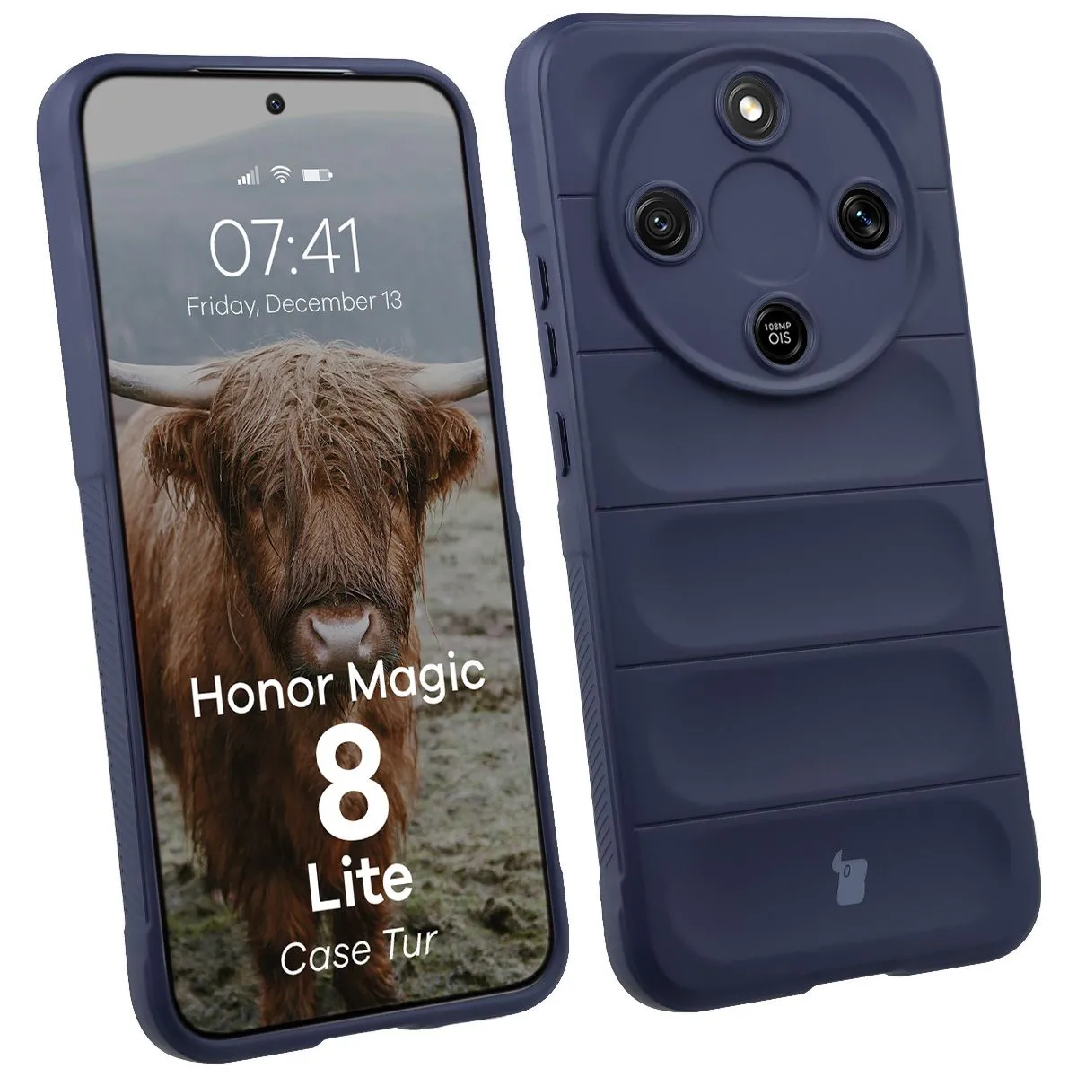 Etui Bizon Tur do Honor Magic8 Lite Granatowy