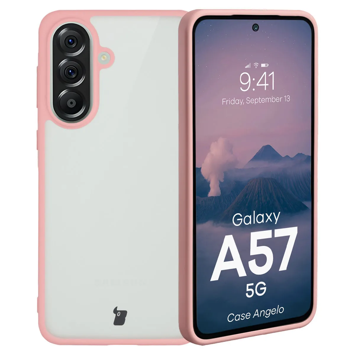 Etui Bizon Angelo do Galaxy A57 5G Jasnoróżowy