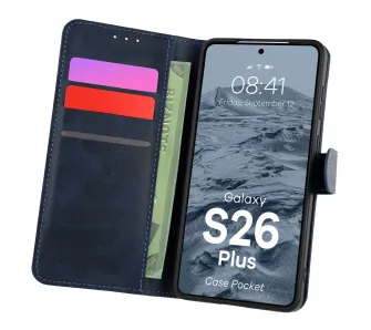 Etui Bizon Pocket do Galaxy S26 Plus Granatowy