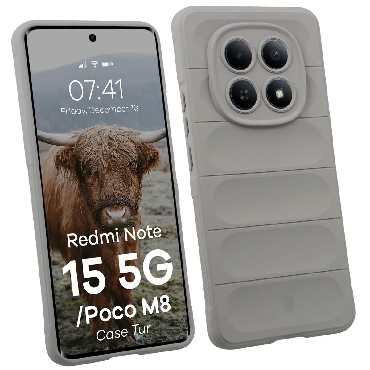 Etui Bizon Tur do Xiaomi Redmi Note 15 5G / Xiaomi POCO M8 5G Jasnoszary