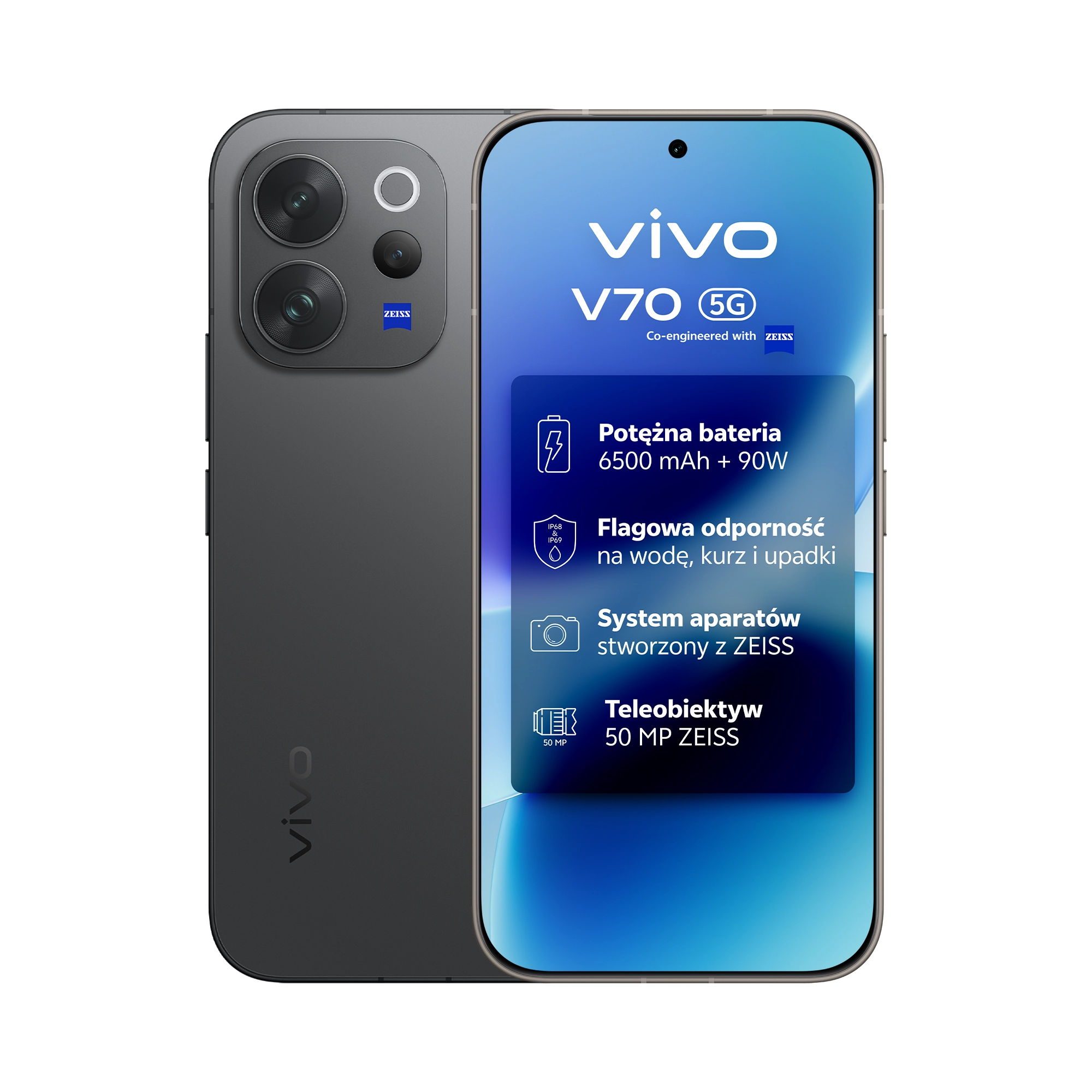 Smartfon vivo V70 5G 8/512GB 6,59" 120Hz 50Mpix Czarny