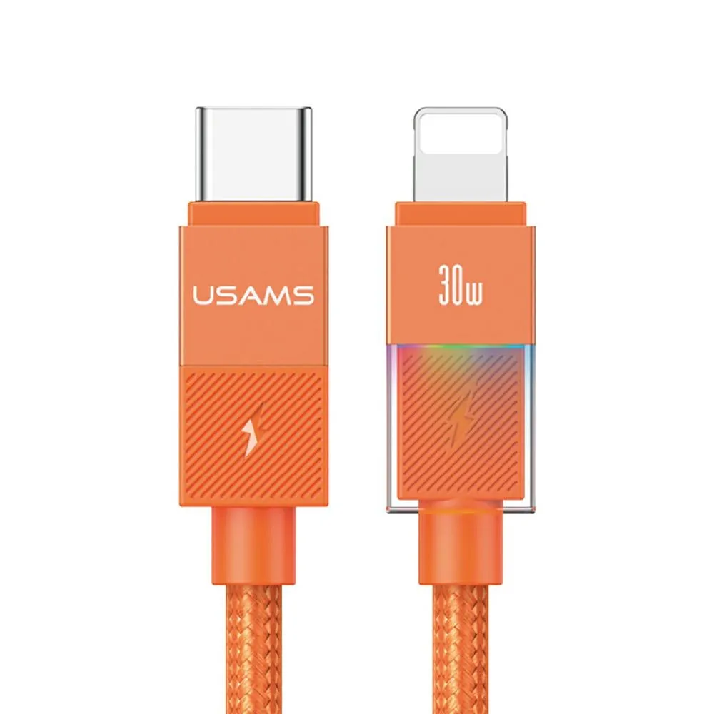 Kabel USAMS U93 USB-C do Lightning 30W 1,2m Pomarańczowy