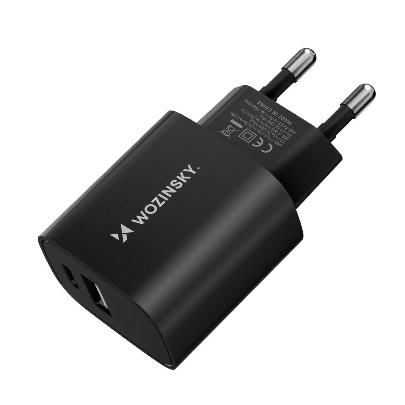 Ładowarka sieciowa Wozinsky WGWCB USB-A USB-C 20W Czarny