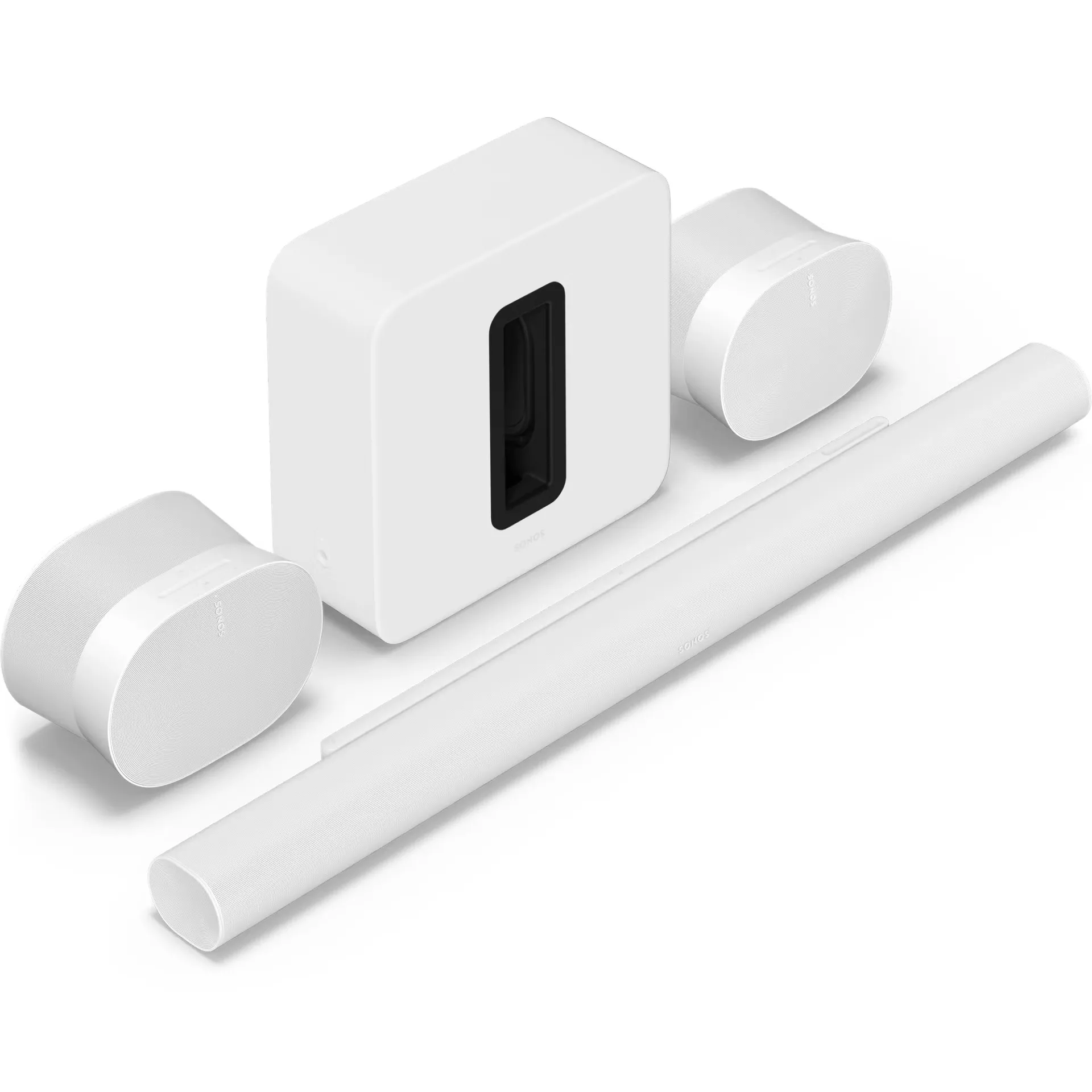 Soundbar Sonos ARC Ultra Wi-Fi Bluetooth AirPlay Dolby Atmos + Głośniki Sonos Era 300 + Subwoofer Sonos SUB Gen4 Biały