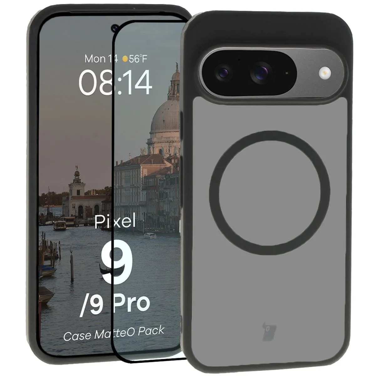 Szkło hartowane Bizon MatteO Pack do Google Pixel 9 / 9 Pro Czarny
