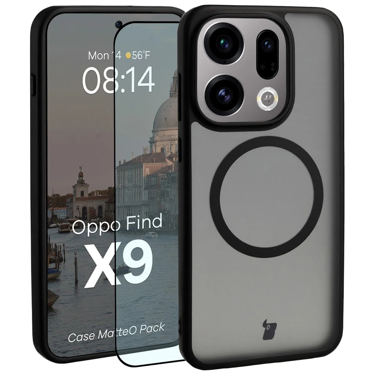 Szkło hartowane Bizon MatteO Pack do Oppo Find X9 Czarny