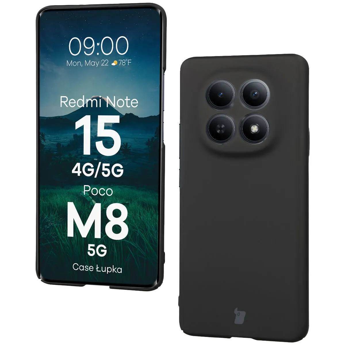 Etui Bizon Case Łupka do Xiaomi Redmi Note 15 / POCO M8 5G Czarny