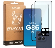 Bizon Szkło + szybka na aparat Glass Edge Pack do Motorola Moto G86 5G 2 sztuki
