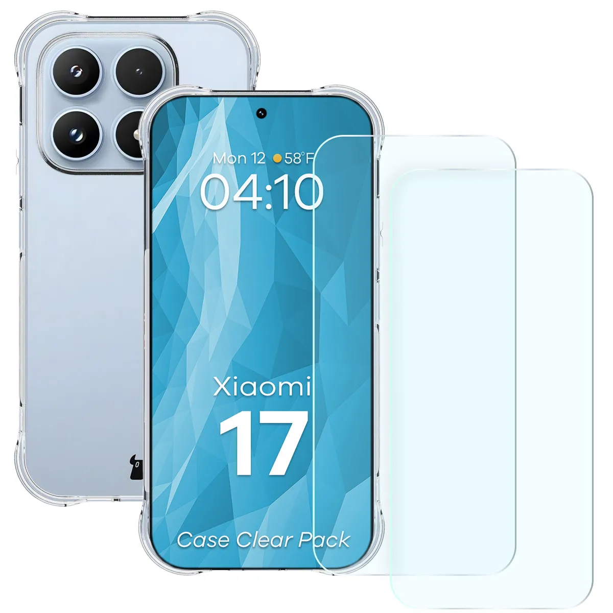 Zestaw ochronny Bizon Szkło + szybka na aparat Glass Clear Pack do Xiaomi 17 3 sztuki