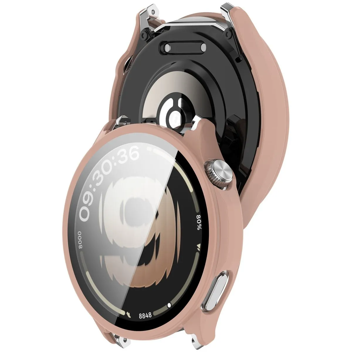 Etui Bizon Case Watch Adamo do OnePlus Watch Lite 45 mm / Oppo Watch S 45 mm Różowy