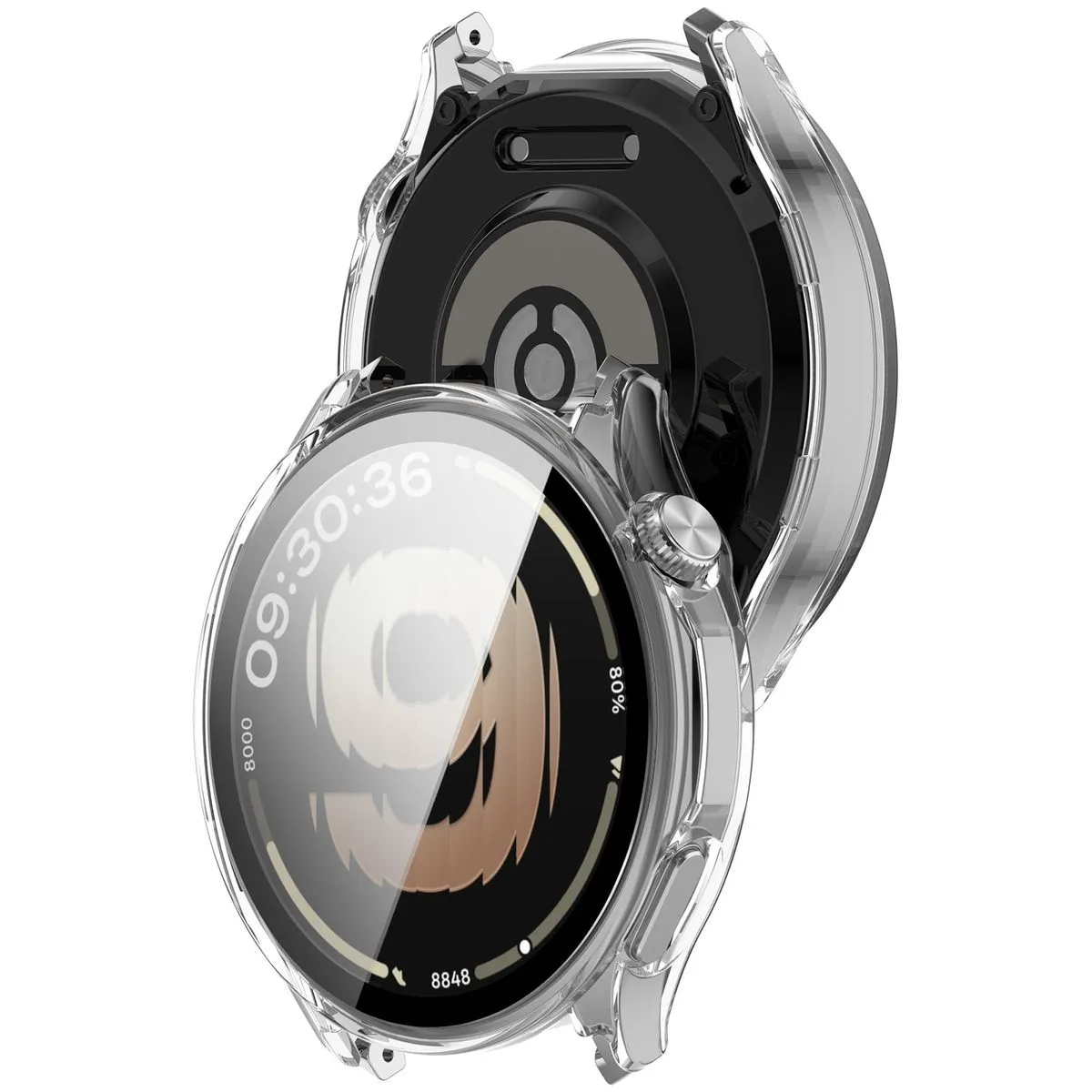 Etui Bizon Case Watch Adamo do OnePlus Watch Lite 45 mm / Oppo Watch S 45 mm Przeźroczysty