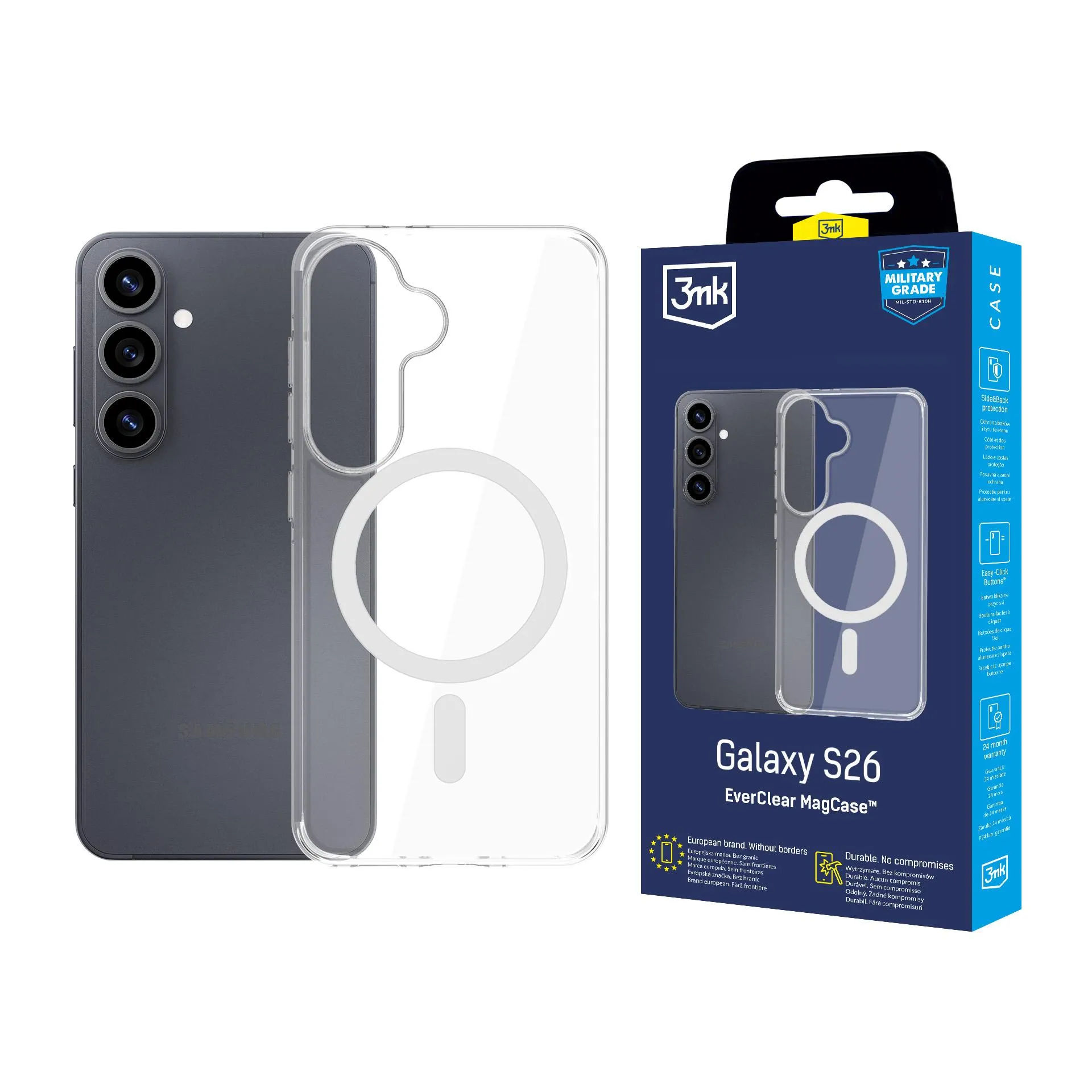 Etui 3mk EverClear MagCase do Galaxy S26 Plus Przezroczysty