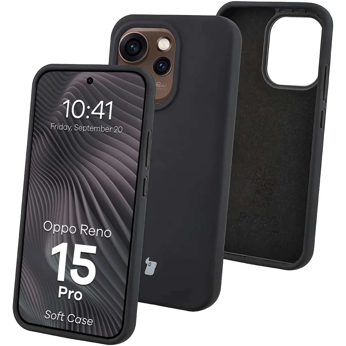 Etui Bizon Soft Case do Oppo Reno 15 Pro Czarny