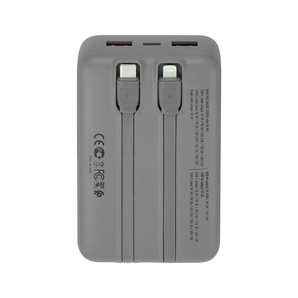 фото Внешний аккумулятор (пауэрбанк) Rivacase VA2612 20000mAh 30W Grey 2