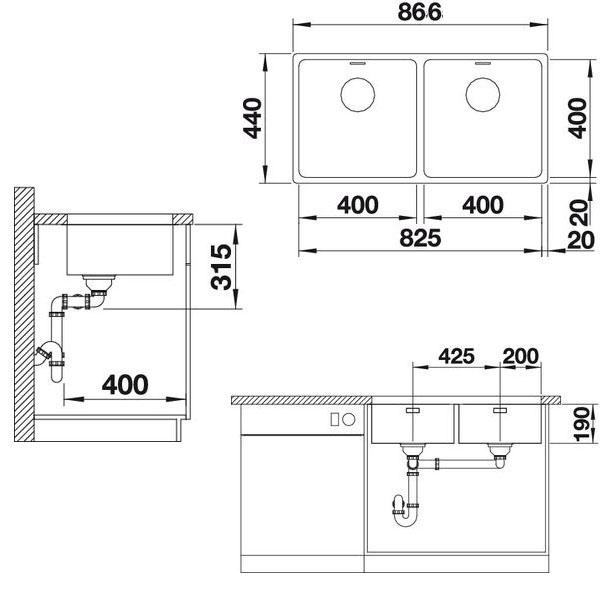 Zlewozmywak Blanco ANDANO 400/400-U 522988