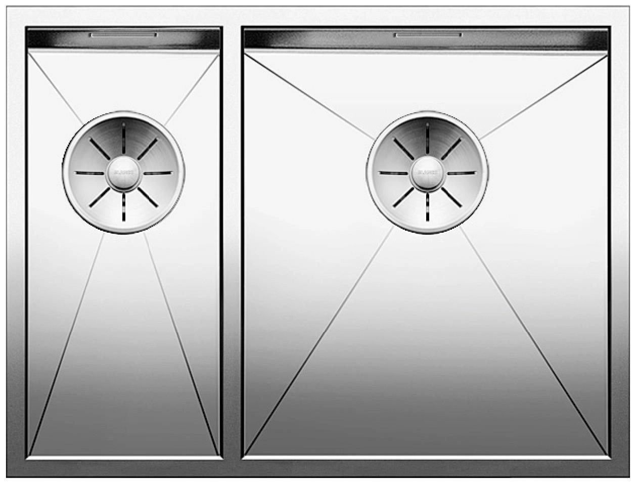 Zlewozmywak Blanco ZEROX 340/180-U 521614 Komora z prawej strony Stalowy Srebrny