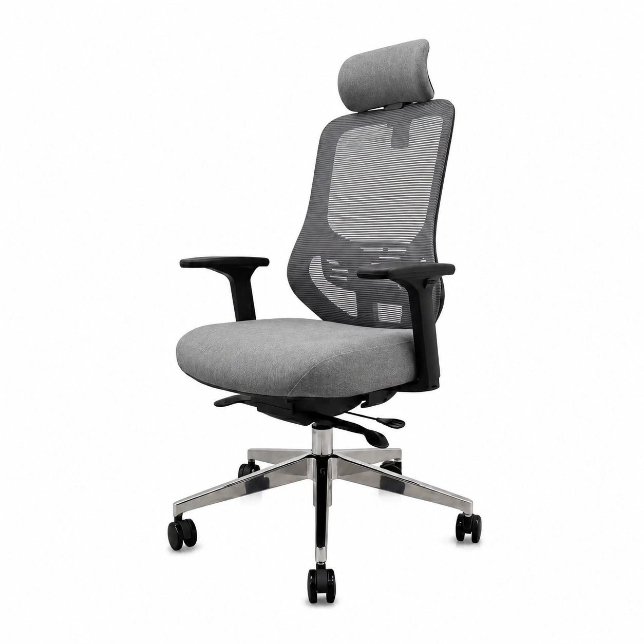Fotel Jan Nowak AXIS Mesh Dark Grey Biurowy do 120kg Tkanina Szary