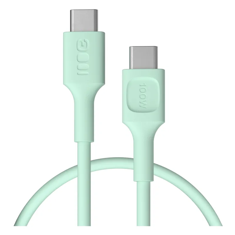 Kabel Green Cell PowerFlex PD USB-C do USB-C 0,3m 100W Miętowy