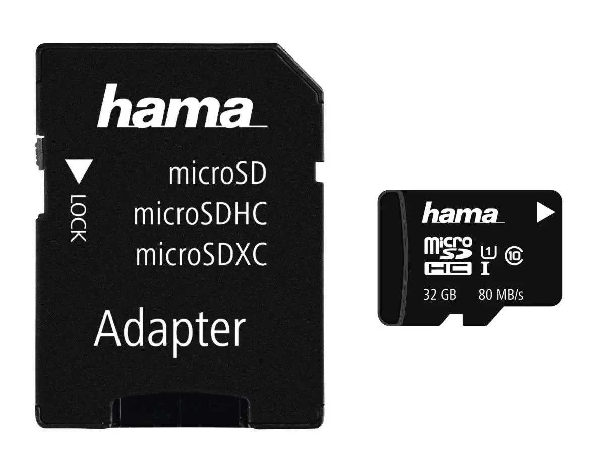 Karta pamięci Hama microSDHC 32GB Class 10 UHS-I 80MB/s + Adapter SD